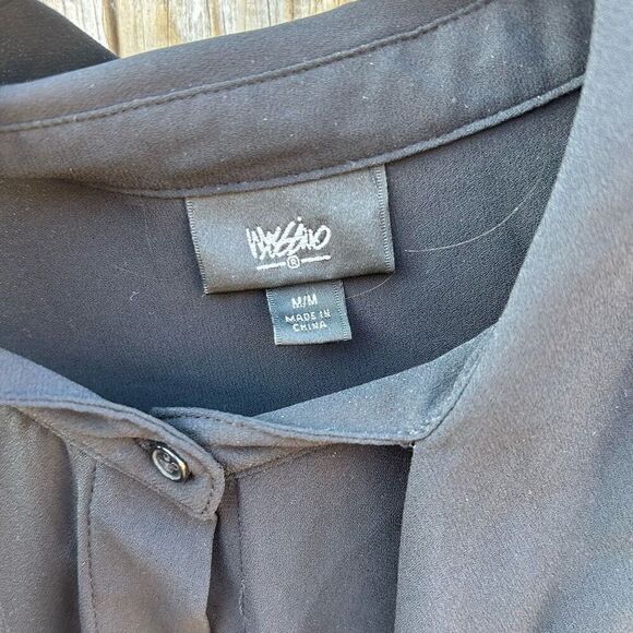 Mossimo blouse long sleeve button up ties at neck size medium - Picture 3 of 8